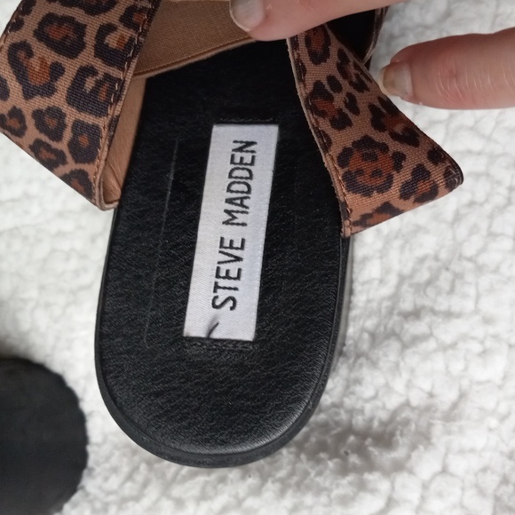 Steve Madden Haidar Block Platform Heels Sandals Size 8 Cheetah Print Y2K - Picture 5 of 9